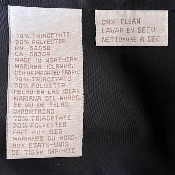 Vintage Double Breasted Blazer Suit Jacket 4P Navy Blue Tailored Minimalist - Picture 10 of 10